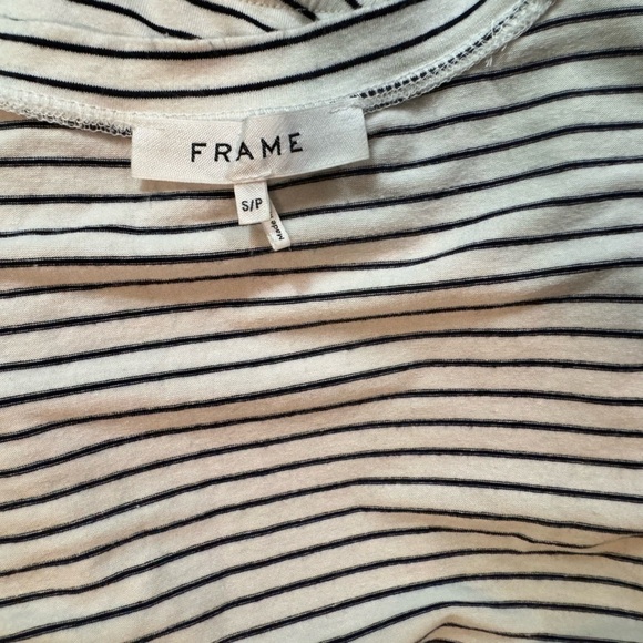 NWOT $120 FRAME | Balloon Sleeve Tee in Blanc Multi (S) - Picture 8 of 9